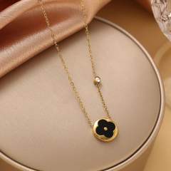 Four-leaf clover Fritillaria Necklace Women's All-match stainless steel necklace