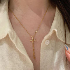 Dot Diamond Four-leaf Clover Full Diamond Sun Astrolabe copper necklace