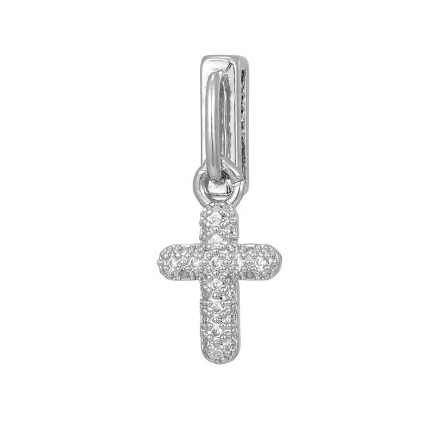 10mm stainless steel bracelet band diamond love heart cross clover charm diy jewelry