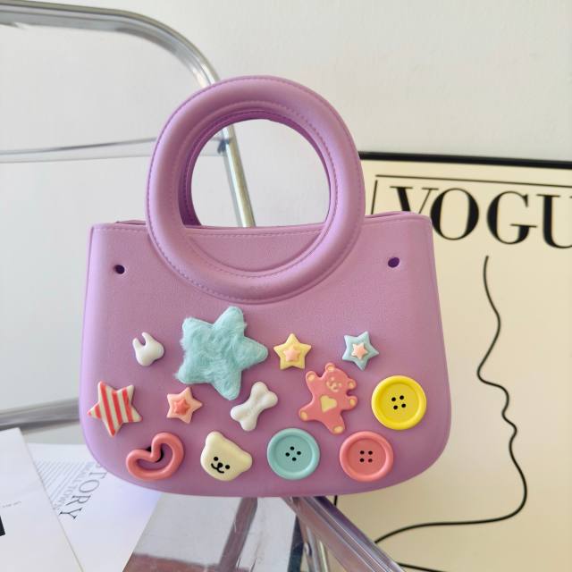 New ladies handbag cartoon love fashion round travel storage bag eva hole bag beach bag