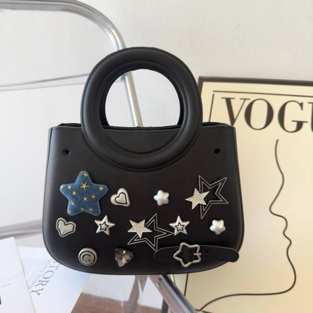 New ladies handbag cartoon love fashion round travel storage bag eva hole bag beach bag