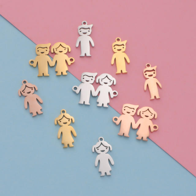 Mirror Titanium Steel Boys Girls Jewelry Accessories Diy Couple Honey Pot Cartoon Shape Pendant
