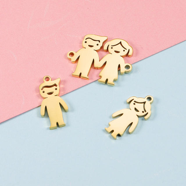 Mirror Titanium Steel Boys Girls Jewelry Accessories Diy Couple Honey Pot Cartoon Shape Pendant