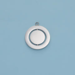 Creative Mirror Stainless Steel Hollow Rotatable Square Round Heart Jewelry Accessories Diy Pendant