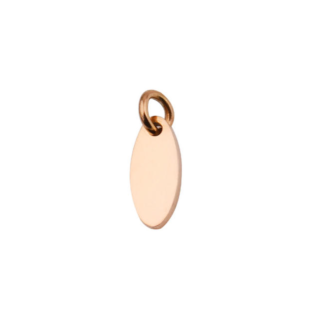 Factory direct selling hot mirror stainless steel oval tail DIY lettering Oval with hanging ring tag