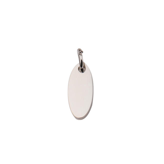 Factory direct selling hot mirror stainless steel oval tail DIY lettering Oval with hanging ring tag