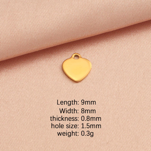 Foreign trade new mirror stainless steel heart jewelry accessories DIY