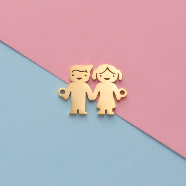 Mirror Titanium Steel Boys Girls Jewelry Accessories Diy Couple Honey Pot Cartoon Shape Pendant