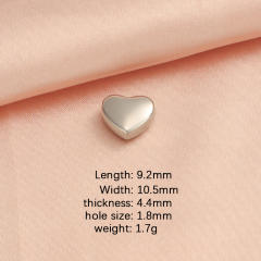 Stainless Steel Round Corner Heart Shaped Small Hole Bead Mirror Jewelry Accessories Diy