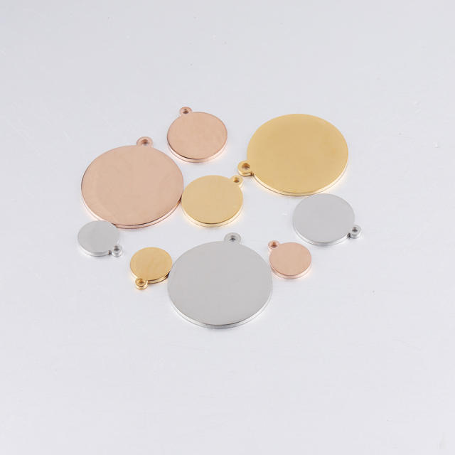 DIY lettering outer hole round plate wafer hanging mirror stainless steel wafer accessories 25/20/15/10mm thick 1.5mm