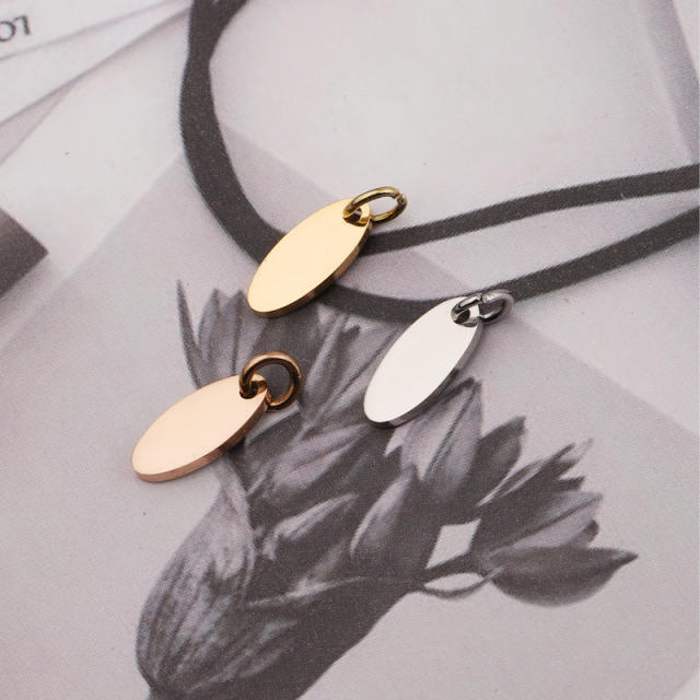 Factory direct selling hot mirror stainless steel oval tail DIY lettering Oval with hanging ring tag