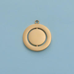 Creative Mirror Stainless Steel Hollow Rotatable Square Round Heart Jewelry Accessories Diy Pendant