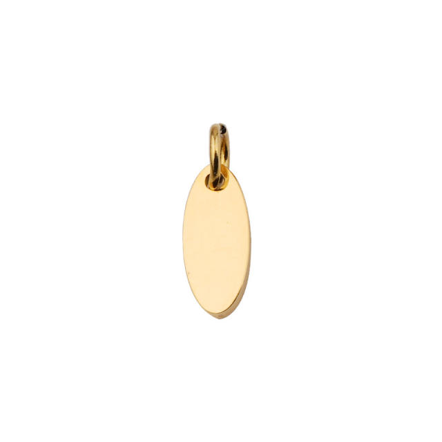 Factory direct selling hot mirror stainless steel oval tail DIY lettering Oval with hanging ring tag