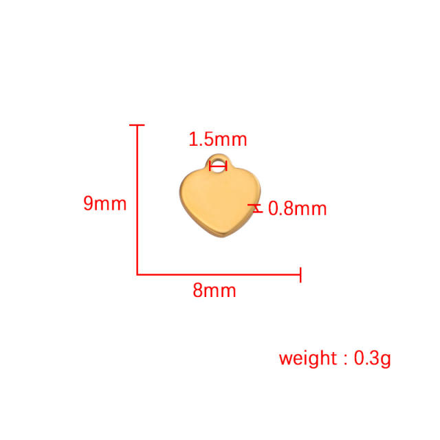 Foreign trade new mirror stainless steel heart jewelry accessories DIY