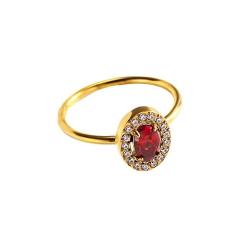 Hot Selling Oval ruby Titanium Steel suit Set Zircon Chain Four-piece Light Luxury Niche Jewelry suit