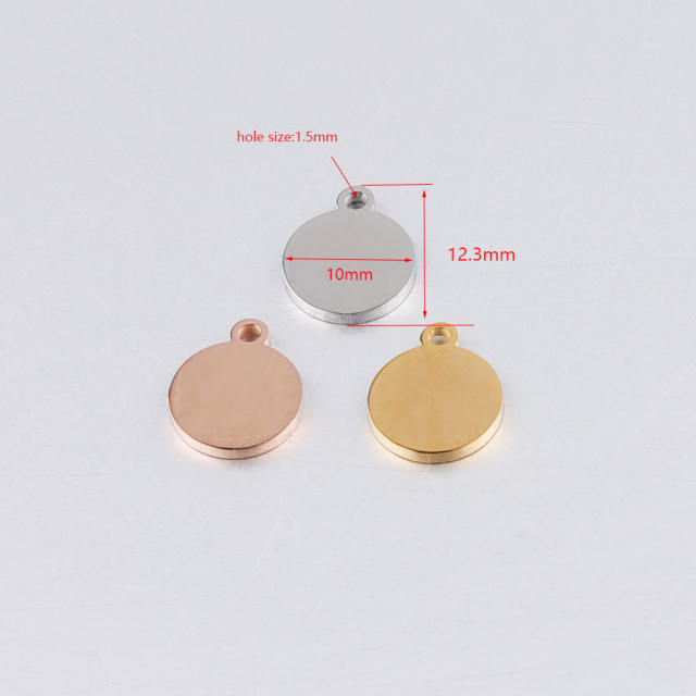 DIY lettering outer hole round plate wafer hanging mirror stainless steel wafer accessories 25/20/15/10mm thick 1.5mm