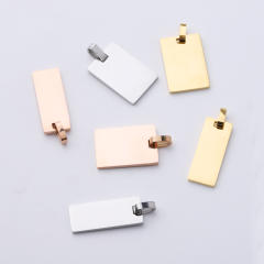 Mirror stainless steel rectangular pendant DIY jewelry accessories