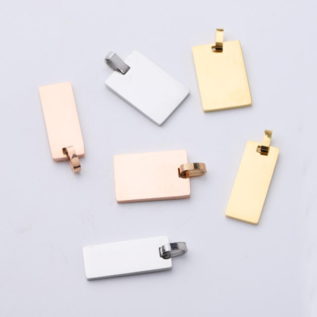 Mirror stainless steel rectangular pendant DIY jewelry accessories