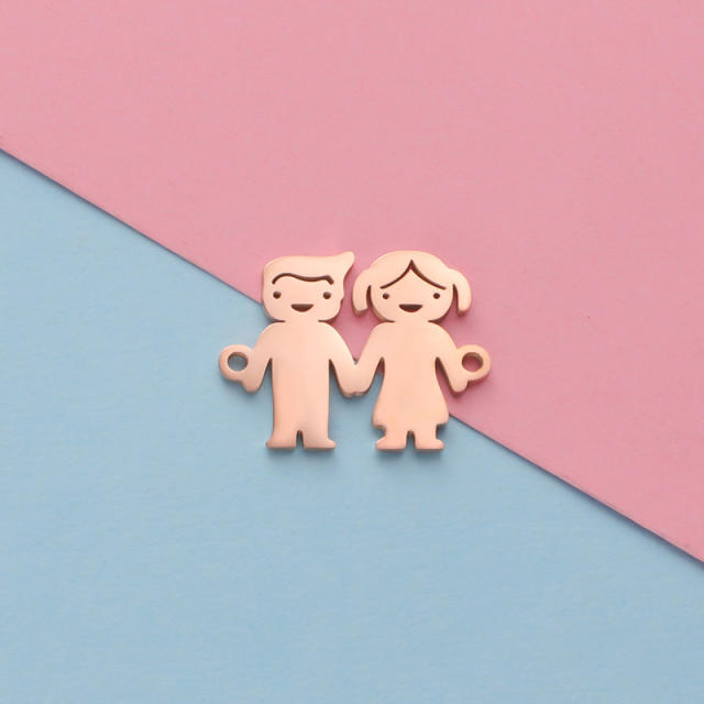 Mirror Titanium Steel Boys Girls Jewelry Accessories Diy Couple Honey Pot Cartoon Shape Pendant