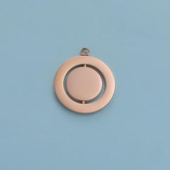 Creative Mirror Stainless Steel Hollow Rotatable Square Round Heart Jewelry Accessories Diy Pendant