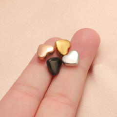 Stainless Steel Round Corner Heart Shaped Small Hole Bead Mirror Jewelry Accessories Diy