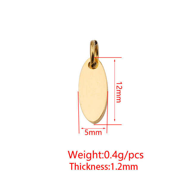 Factory direct selling hot mirror stainless steel oval tail DIY lettering Oval with hanging ring tag