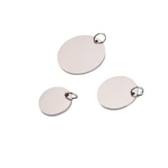 8-30mm Mirror Stainless Steel Ring Round Pendant