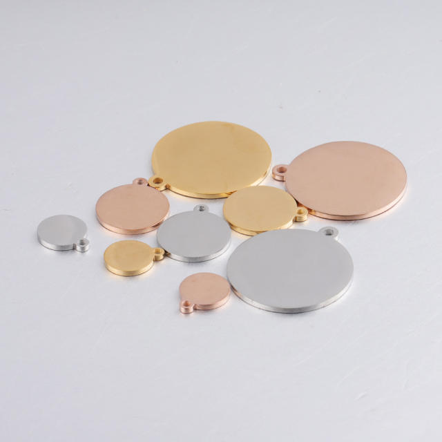 DIY lettering outer hole round plate wafer hanging mirror stainless steel wafer accessories 25/20/15/10mm thick 1.5mm