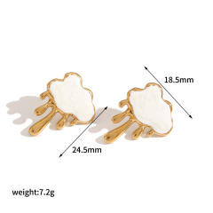 Sweet enamel heart cloud pendant stainless steel necklace