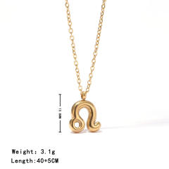 Dainty zodiac pendant stainless steel necklace