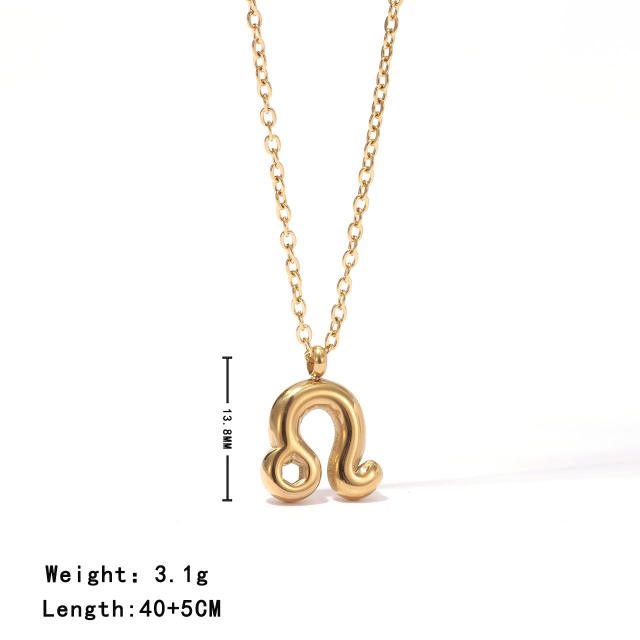 Dainty zodiac pendant stainless steel necklace