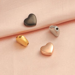 Stainless Steel Round Corner Heart Shaped Small Hole Bead Mirror Jewelry Accessories Diy