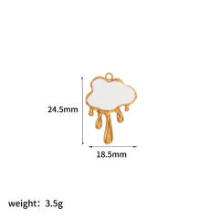 Sweet enamel heart cloud pendant stainless steel necklace