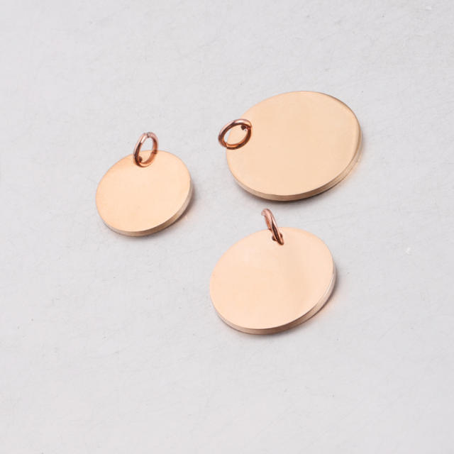 8-30mm Mirror Stainless Steel Ring Round Pendant