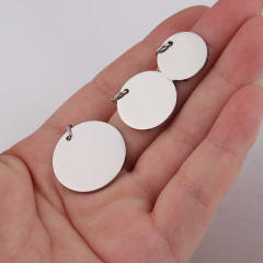 8-30mm Mirror Stainless Steel Ring Round Pendant