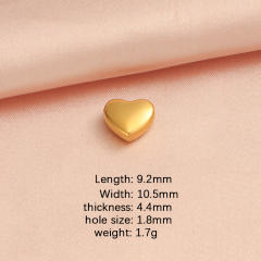 Stainless Steel Round Corner Heart Shaped Small Hole Bead Mirror Jewelry Accessories Diy