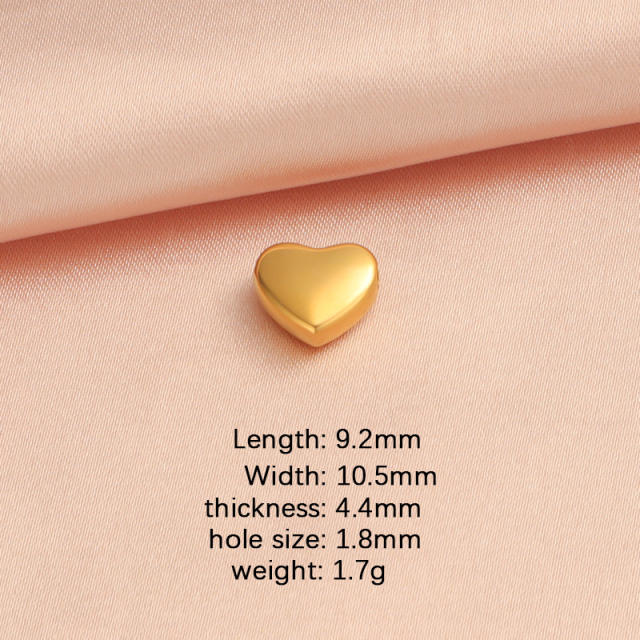 Stainless Steel Round Corner Heart Shaped Small Hole Bead Mirror Jewelry Accessories Diy