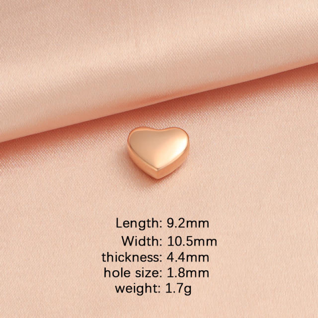 Stainless Steel Round Corner Heart Shaped Small Hole Bead Mirror Jewelry Accessories Diy