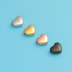 Stainless Steel Round Corner Heart Shaped Small Hole Bead Mirror Jewelry Accessories Diy