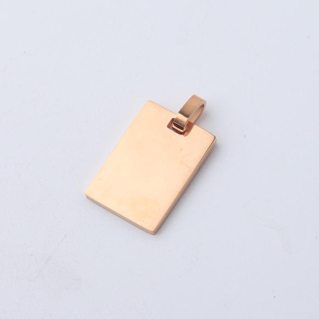 Mirror stainless steel rectangular pendant DIY jewelry accessories