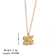 Dainty zodiac pendant stainless steel necklace
