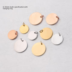 8-30mm Mirror Stainless Steel Ring Round Pendant