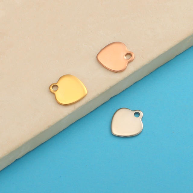 Foreign trade new mirror stainless steel heart jewelry accessories DIY