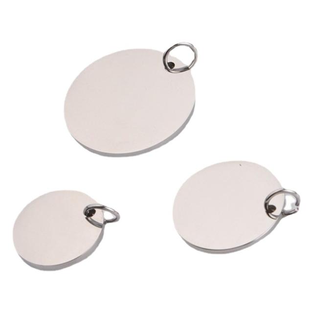 8-30mm Mirror Stainless Steel Ring Round Pendant
