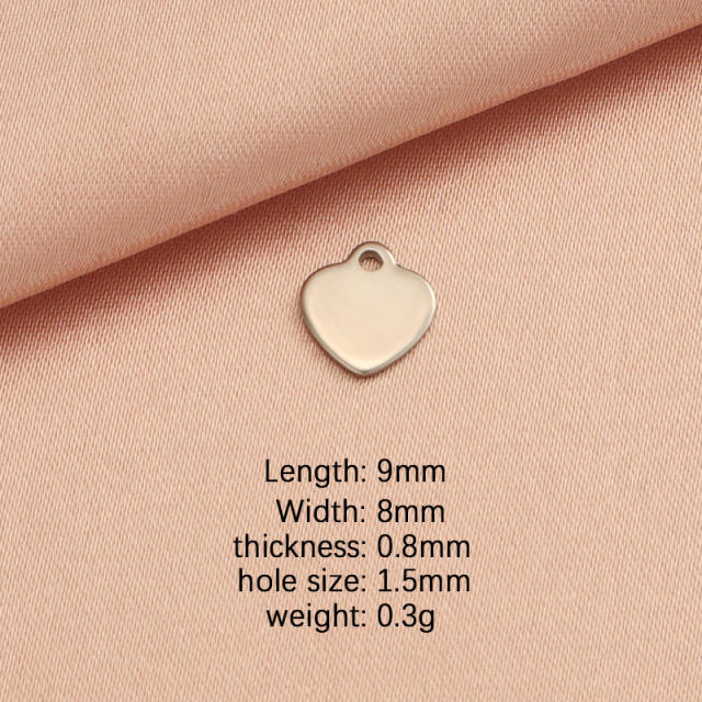 Foreign trade new mirror stainless steel heart jewelry accessories DIY
