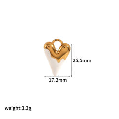 Sweet enamel heart cloud pendant stainless steel necklace