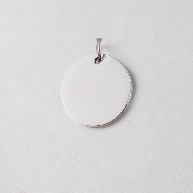 8-30mm Mirror Stainless Steel Ring Round Pendant
