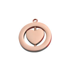 Creative Mirror Stainless Steel Hollow Rotatable Square Round Heart Jewelry Accessories Diy Pendant