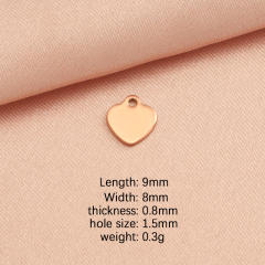 Foreign trade new mirror stainless steel heart jewelry accessories DIY