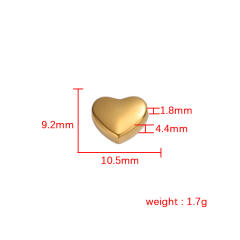 Stainless Steel Round Corner Heart Shaped Small Hole Bead Mirror Jewelry Accessories Diy